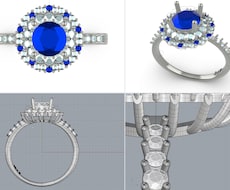 写真等からジュエリーCADデータ化します 宝飾業界経験を活かしたプロ仕様の3Dモデリング・原型設計