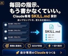 あなた専用のClaude用スキルを設計します 毎回同じ指示を書く手間をゼロにする自分専用AI設計図