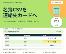 名簿CSVを連絡先カードへ変換します イメージ1