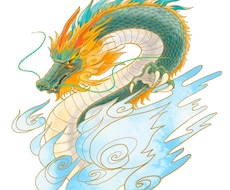 龍のカラーイラスト(完成品)販売します 力強い龍イラストをアイコンやグッズなどにいかがでしょうか？