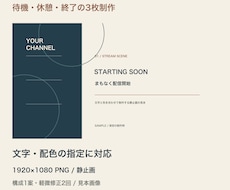 配信の待機・休憩・終了画面を3枚制作します イメージ1