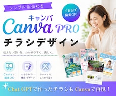 ご自分でも編集可能！Canvaでチラシ作成します Chat GPTで作成したチラシも、ブラッシュアップ可能！