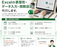 データ入力・Excelの関数設定を代行します イメージ1