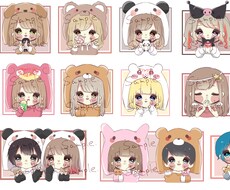 ヘッダー付き！アイコン、イラスト描きます お好きなキャラを着ぐるみに！ぬいぐるみに～