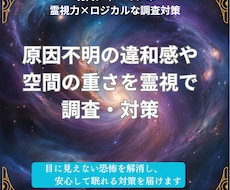 原因不明の違和感や空間の重さを霊視で対策します 他で変わらない、長く続く見えない滞りを霊視カルテで分析
