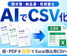 請求書・納品書・見積書をAIでCSV化します イメージ1