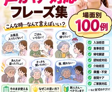介護現場の声かけフレーズ100例を提供します イメージ1
