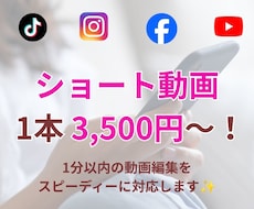 格安でショート動画を編集します 1分以内3,500円！「編集する時間がない」を解決します