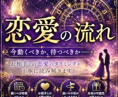 お相手との恋愛の流れとタイミングを読み解きます 今動くべきか、待つべきかを丁寧に読み解きます