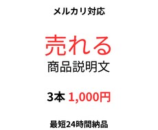 メルカリ売れる商品説明文3本作成します イメージ1