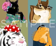 あなたの好きな動物をキャラクターにして描きます 自分を動物化、擬人化、何でも可！動物要素が欲しい方に。