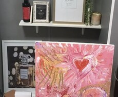 可愛いピンクゴールドの絵画を提供いたします イメージ1