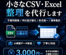 小さなCSV・Excel整理を代行します イメージ1