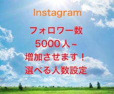Instagramのフォロワー5000人増やします 即日対応。複数購入で割引あり！