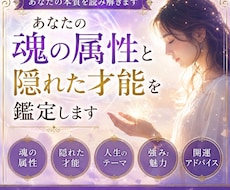 あなたの魂の属性と隠れた才能を鑑定いたします 本来の性格・強み・人生の使命を丁寧に読み解きます