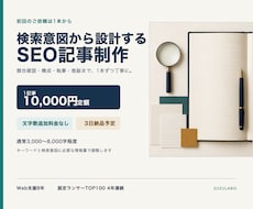 SEO記事を構成から1本1万円で制作します 文字数追加料金なし。検索意図に合わせて設計