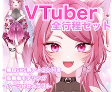 幅広い対応力で高クオリティのVTuber制作します キャラデザパーツ分けモデリング全部セット！アイコン無料制作