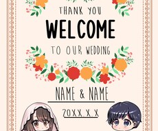 結婚式用のウェルカムボード＆席次表を描きます イメージ1