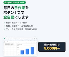 スプレッドシートの面倒な手作業を自動化します イメージ1