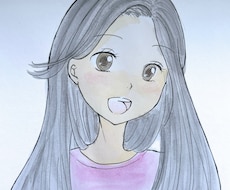 手描きで少女漫画風の似顔絵、アイコン作成します イメージ1