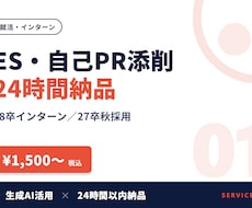 ES・自己PR・志望動機を24時間で添削します 28卒秋インターン・27卒秋採用に。24時間以内に返却