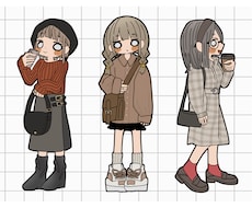 まんまるおめめがかわいい全身絵の単体を描きます ＋2000円で商用利用可！ブログや動画作成のワンポイントに♪