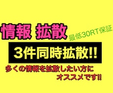 Twitterで拡散します いっぱい拡散したい方にオススメ!!3件同時に拡散します!!