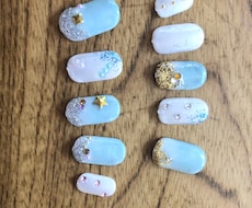 オーダーで夏の涼しげなネイルチップ作ります イメージ1