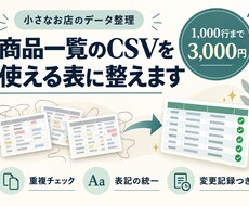 商品一覧CSVの重複・表記ゆれを整理します イメージ1