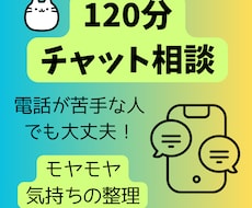 120分チャットでお話を聴きます あなたの不安、まとまらない気持ちを丸ごと受け止めます
