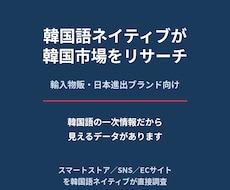 韓国語ネイティブが韓国市場をリサーチしますます イメージ1
