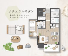 おしゃれプリセットイラスト間取り図作成制作します 新築・リノベ物件に差をつける！人気テイストイラスト間取り図