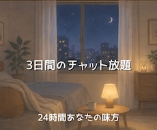 3日間チャット放題♡あなたの味方になって聴きます 夜だけ、溜まった愚痴もOK♡孤独な心をまるごと受け止めます