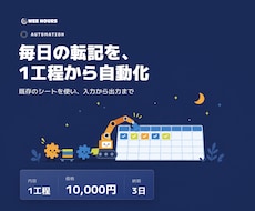 スプレッドシートの定型作業を自動化します イメージ1
