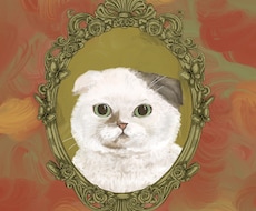 ヴィンテージラベル風の猫ちゃんイラスト描きます イメージ1