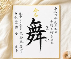 日展作家が心を込めて手書き命名書をお届けいたします 出産祝いに｜気軽に飾れる命名書（色紙）