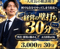 一人社長の経営壁打ち相談、30分のります 外注・採用・AI活用まで、一人社長の壁打ち相手になります