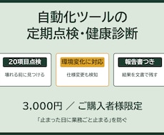 ご購入者様限定で自動化ツールを定期点検します イメージ1
