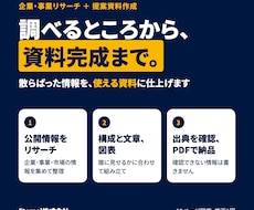 会社・事業をリサーチして、伝わる提案資料を作ります イメージ1