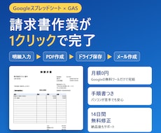 請求書PDFの作成・メール送付を自動化します イメージ1
