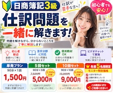 先着5名！　日商簿記3級の仕訳問題を一緒に解きます 仕訳が苦手な方へ！90分間一緒に問題を解きながら丁寧に解説