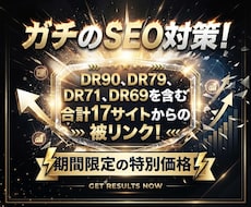 高DR含む！全17の運営サイトから被リンクします イメージ1