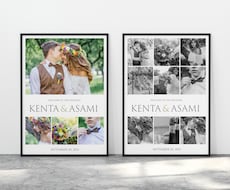写真を組み合わせたウェルカムボードをデザインします 現役デザイナーが、お好きな写真を組み合わせてデザイン！
