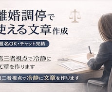 離婚調停で不利にならない文章を作成します イメージ1