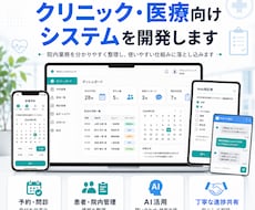 クリニック・医療向けシステムを開発します 予約・問診・管理・AI業務効率化まで一貫対応