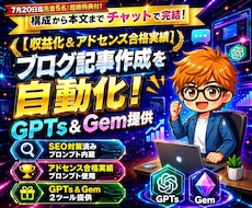 5名1000円！記事生成GPTs＆Gem提供します イメージ1