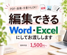 PDF・画像・手書きをWord・Excelにします イメージ1