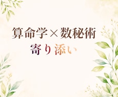 算命学×数秘術×寄り添い｜あなたのトリセツ作ります あなたの資質を読み解き、案内人として寄り添うお手伝いをします