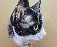 アクリル絵の具でペットの似顔絵を手描き作成します