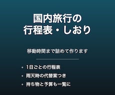 国内旅行の行程表としおりを作成します 移動時間まで詰めた、そのまま持ち歩けるしおりに